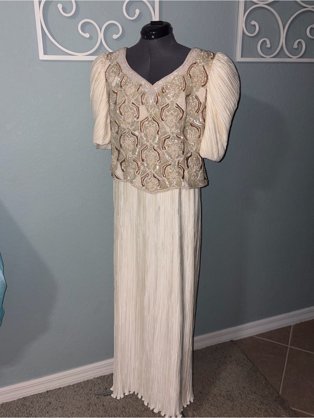 Vintage 80โs Richilene vintage beaded gown